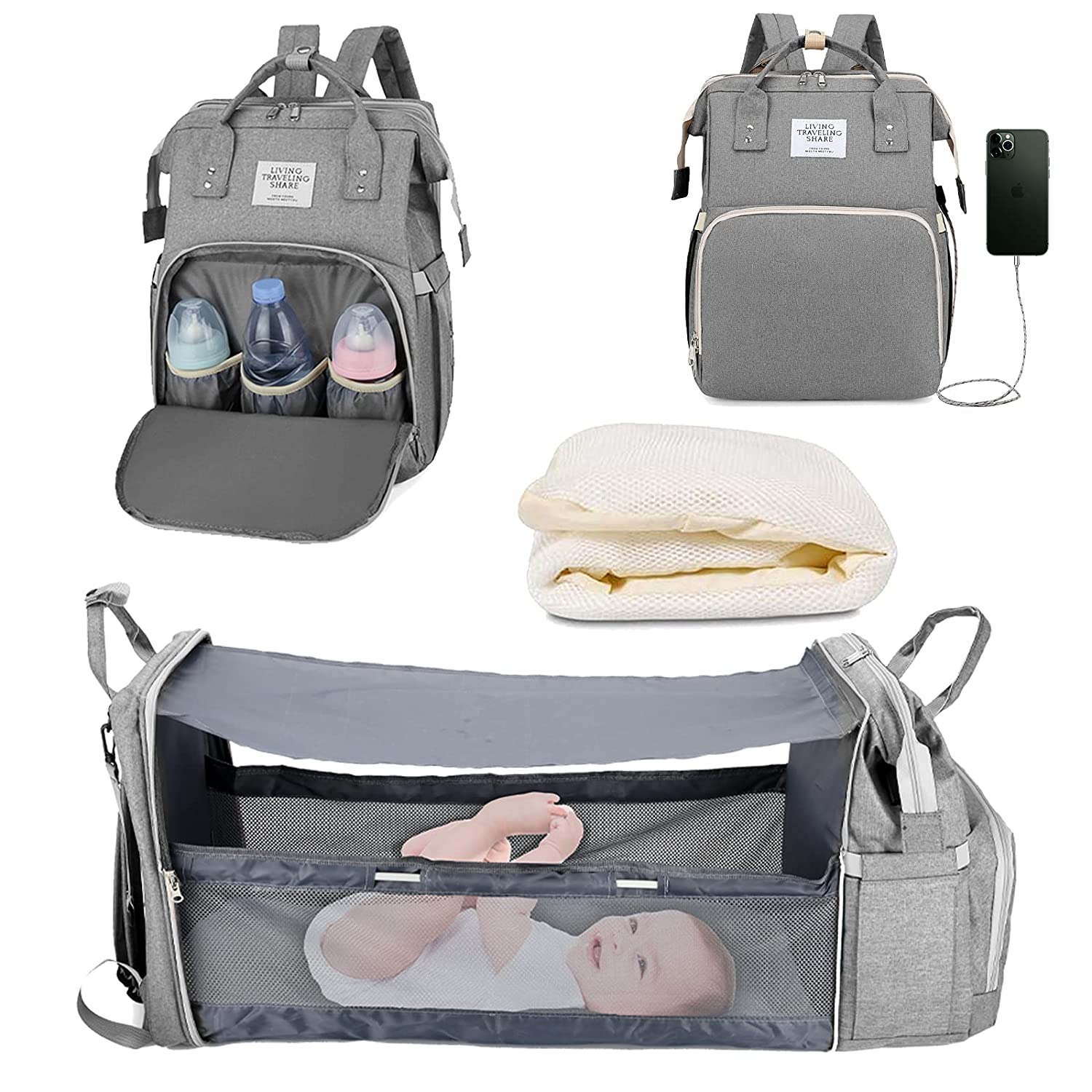 Sac à langer portatif | Berceau de voyage BabyNappy™ - Autour de Maman et Bébé